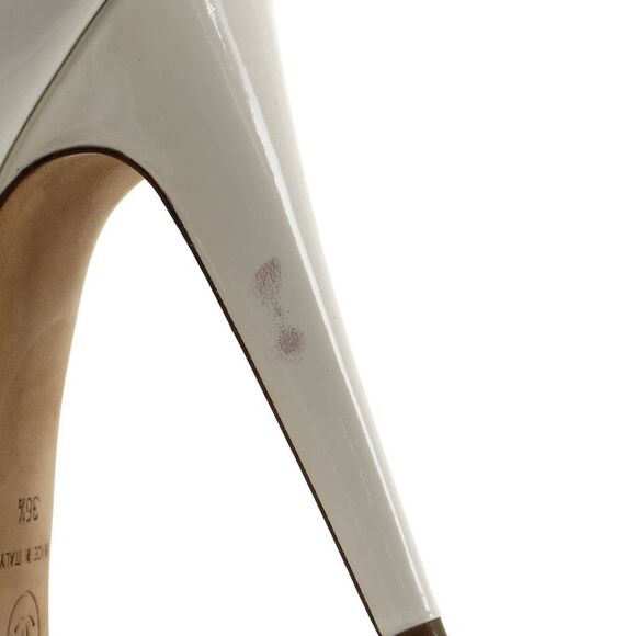 Chanel Women's Cap Toe Pumps Patent Black, White - Picture 9 of 14